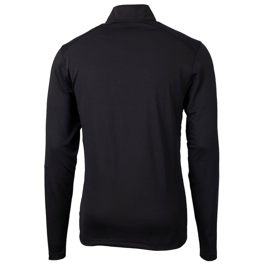 Philadelphia Eagles Cutter & Buck Gridiron Classics Big & Tall Virtue Eco Pique Recycled Quarter-Zip Pullover Top Black