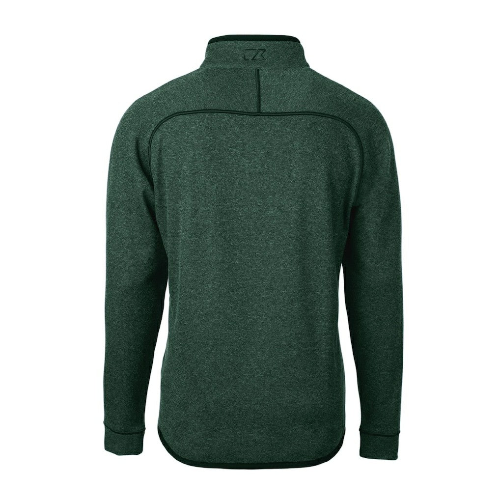 Philadelphia Eagles Cutter & Buck Gridiron Classics Big & Tall Mainsail Sweater-Knit Half-Zip Pullover Jacket Heather Green