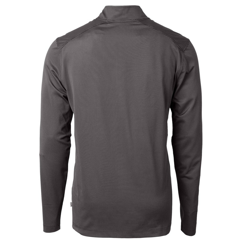 Philadelphia Eagles Cutter & Buck Gridiron Classics Big & Tall Virtue Eco Pique Micro Stripe Recycled Quarter-Zip Pullover Top Charcoal