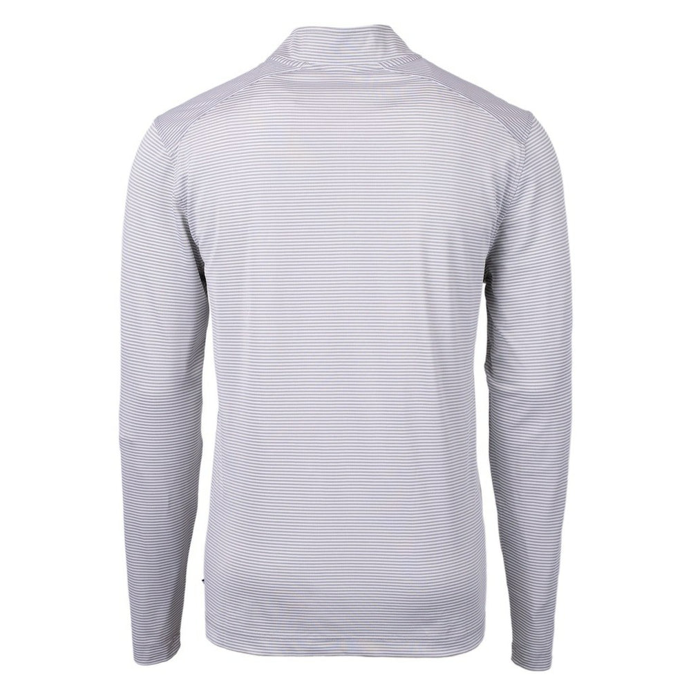 Philadelphia Eagles Cutter & Buck Gridiron Classics Big & Tall Virtue Eco Pique Micro Stripe Recycled Quarter-Zip Pullover Top White