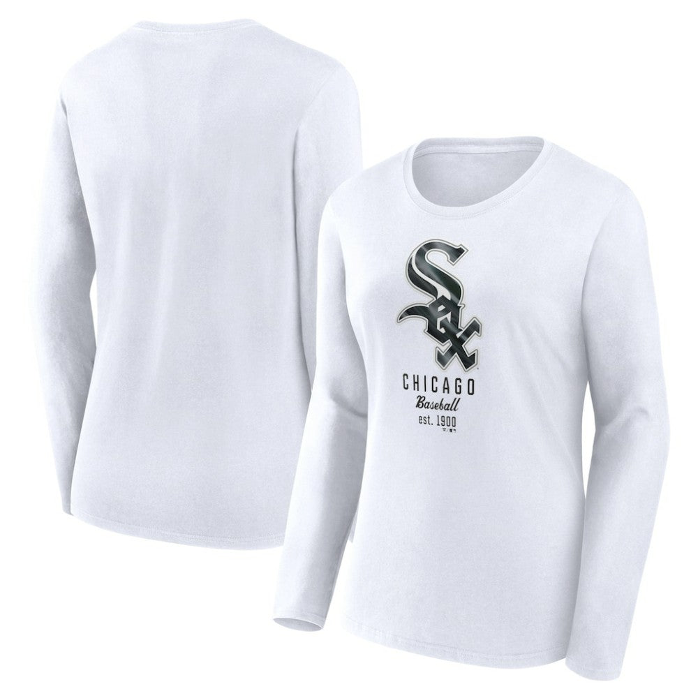 Chicago White Sox Fanatics Women's Lightweight Fitted Long Sleeve T-Shirt - White T-shirts