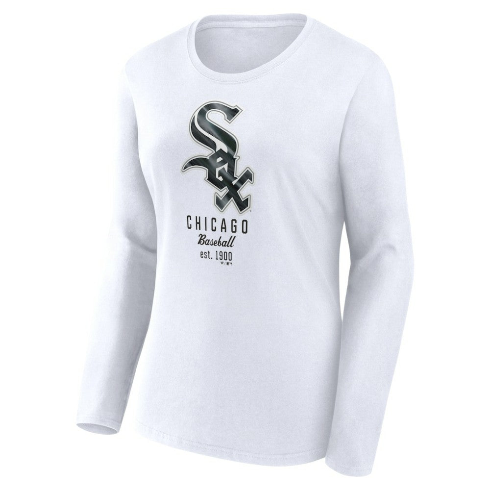Chicago White Sox Fanatics Women's Lightweight Fitted Long Sleeve T-Shirt - White T-shirts
