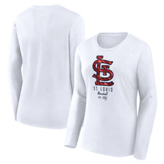 St. Louis Cardinals Fanatics Women's Lightweight Fitted Long Sleeve T-Shirt - White T-shirts