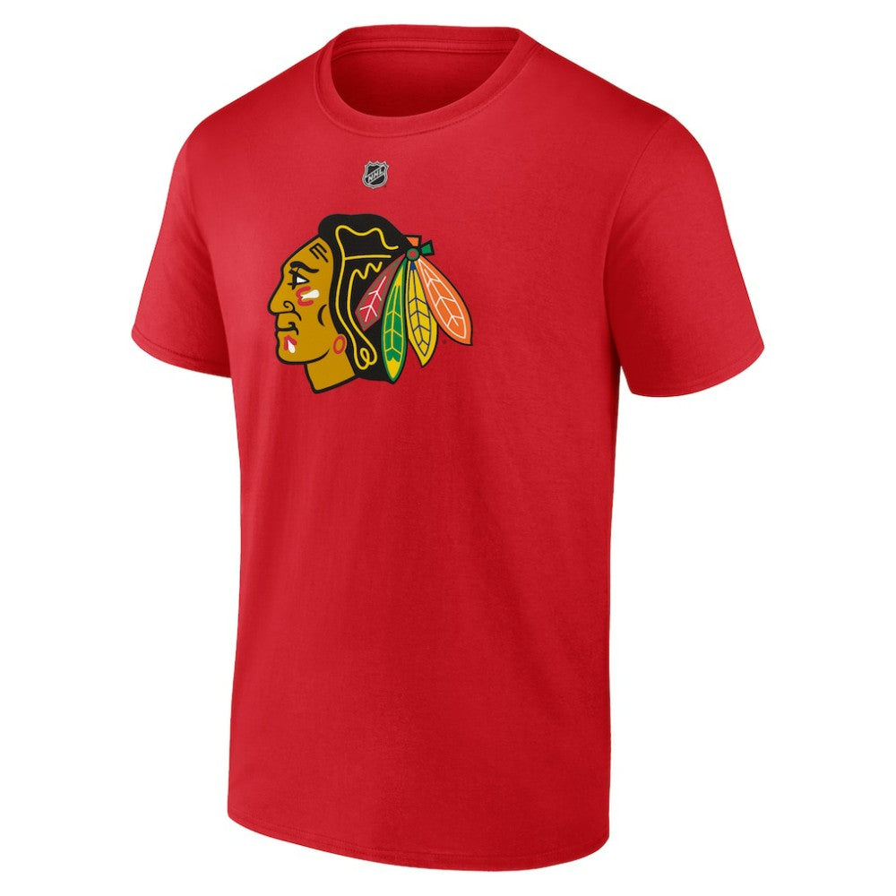 NHL Connor Bedard Chicago Blackhawks Fanatics Authentic Stack Name & Number T-Shirt - Red