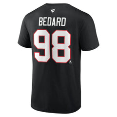 NHL Connor Bedard Chicago Blackhawks Fanatics Authentic Stack Name & Number T-Shirt - Black