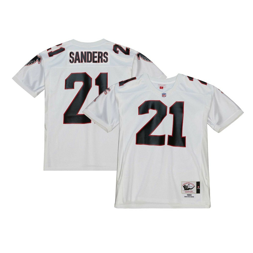 Deion Sanders Atlanta Falcons 1991 Authentic Throwback Retired Player Jersey White