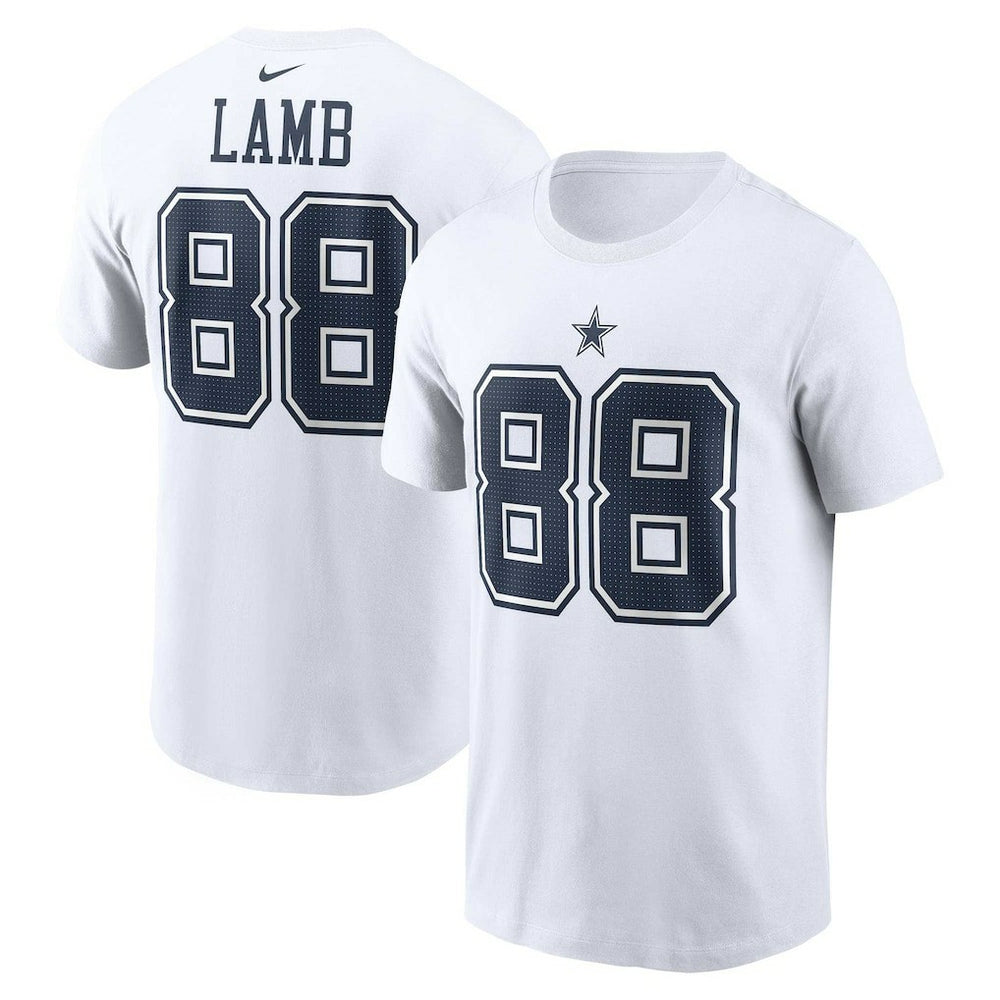 CeeDee Lamb Dallas Cowboys Player Name & Number T-Shirt White