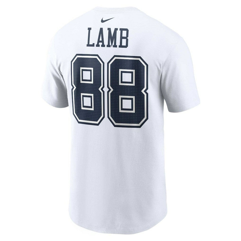 CeeDee Lamb Dallas Cowboys Player Name & Number T-Shirt White