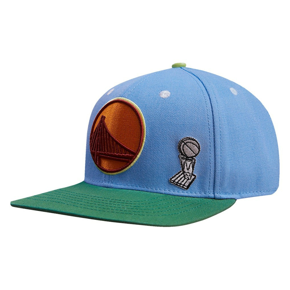 Golden State Warriors Pro Standard Retro Program 2-Tone Snapback Hat Light Blue/Green