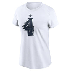 Dak Prescott Dallas Cowboys Women's Player Name & Number T-Shirt White