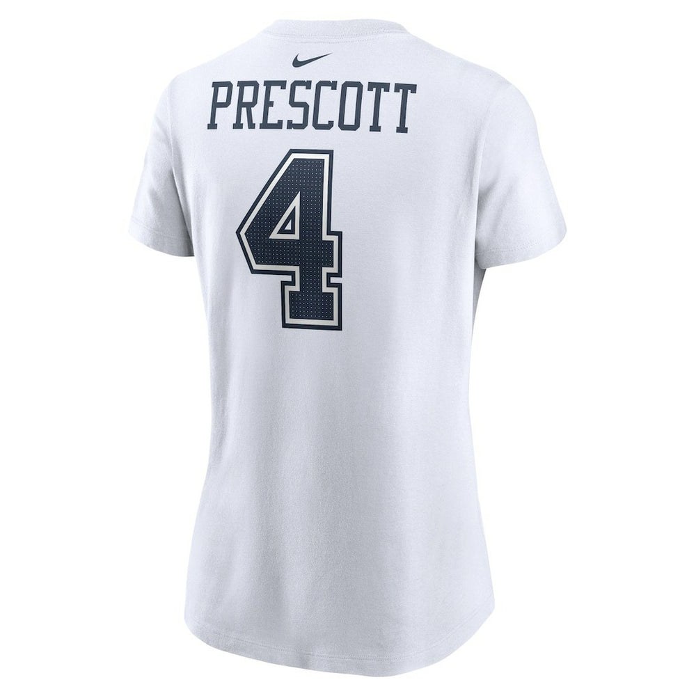 Dak Prescott Dallas Cowboys Women's Player Name & Number T-Shirt White