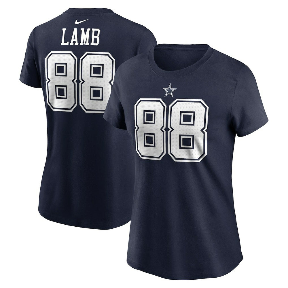CeeDee Lamb Dallas Cowboys Women's Player Name & Number T-Shirt Navy