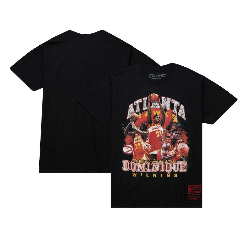 Dominique Wilkins Atlanta Hawks Hardwood Classics Bling Concert Player T-Shirt Black