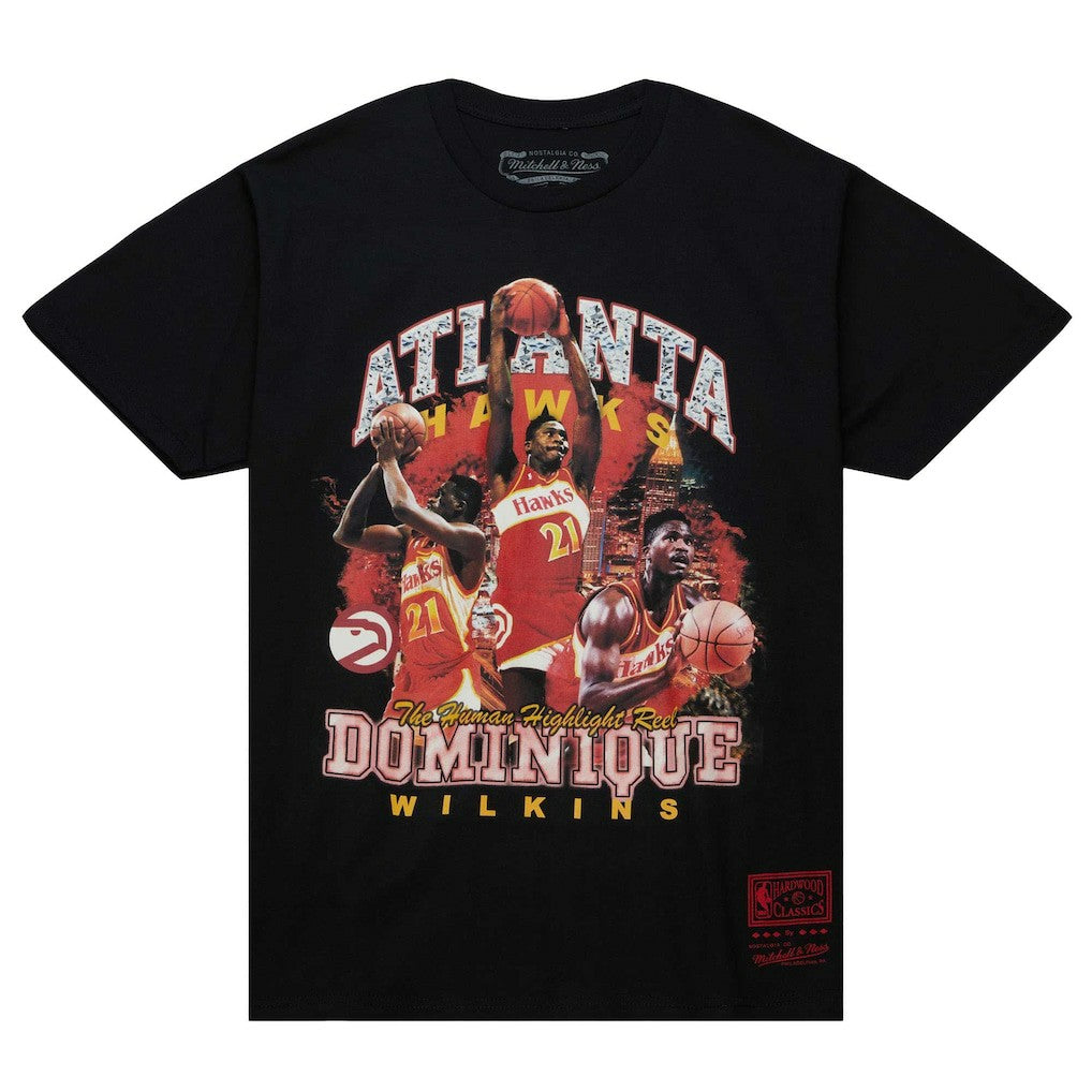 Dominique Wilkins Atlanta Hawks Hardwood Classics Bling Concert Player T-Shirt Black