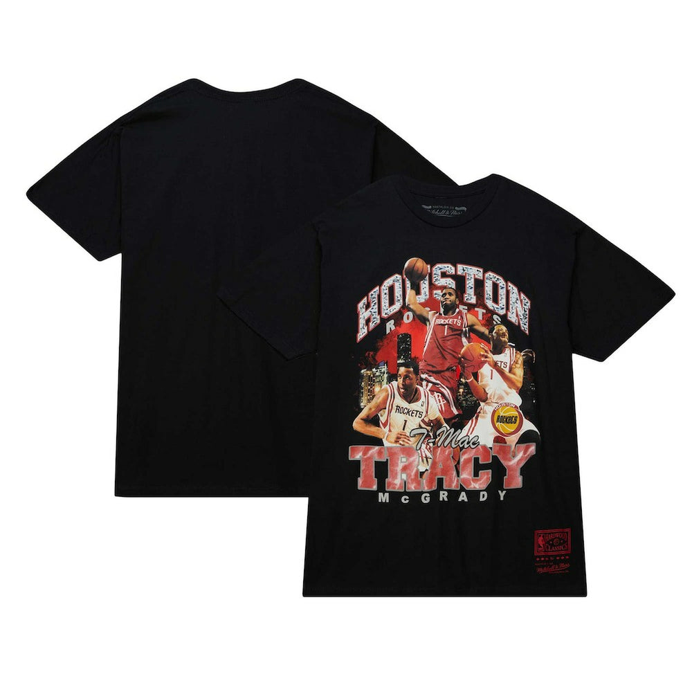 Tracy McGrady Houston Rockets Hardwood Classics Bling Concert Player T-Shirt Black
