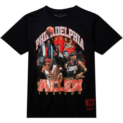 Allen Iverson Philadelphia 76ers Hardwood Classics Bling Concert Player T-Shirt Black