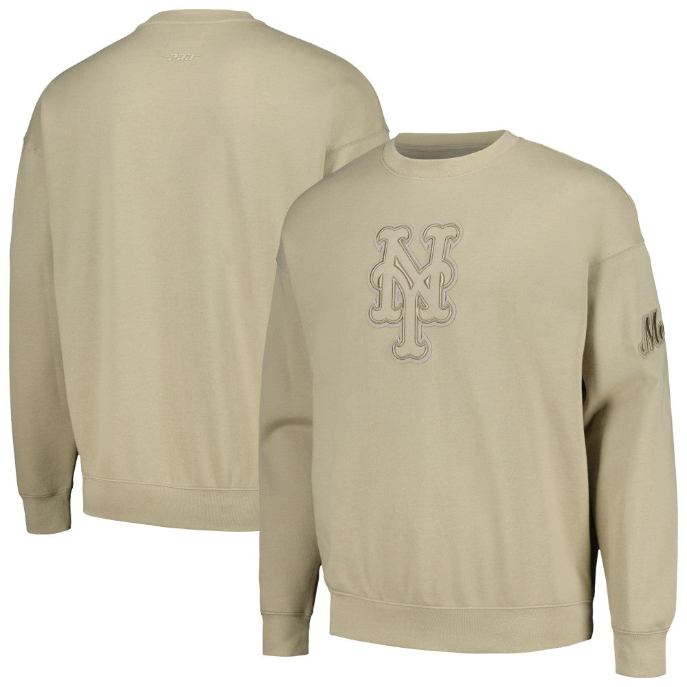 New York Mets Pro Standard Neutral Drop Shoulder Pullover Sweatshirt - Pewter Pullover