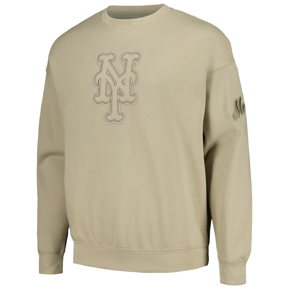 New York Mets Pro Standard Neutral Drop Shoulder Pullover Sweatshirt - Pewter Pullover
