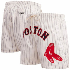 Boston Red Sox Pro Standard Pinstripe Retro Classic Woven Shorts - Cream Shorts