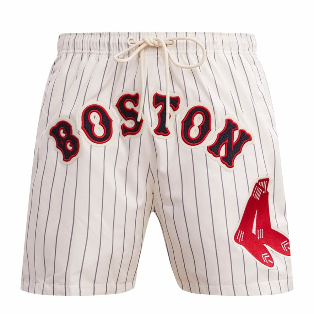 Boston Red Sox Pro Standard Pinstripe Retro Classic Woven Shorts - Cream Shorts