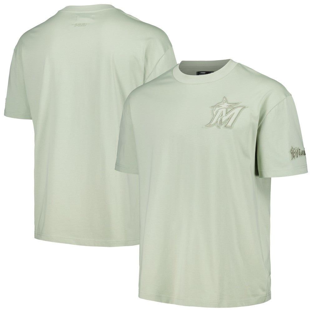 Miami Marlins Pro Standard Oversized Neutral CJ Dropped Shoulders T-Shirt - Mint T-shirts