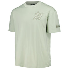 Miami Marlins Pro Standard Oversized Neutral CJ Dropped Shoulders T-Shirt - Mint T-shirts
