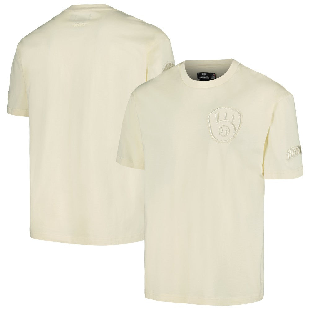 Milwaukee Brewers Pro Standard Oversized Neutral CJ Dropped Shoulders T-Shirt - Cream T-shirts