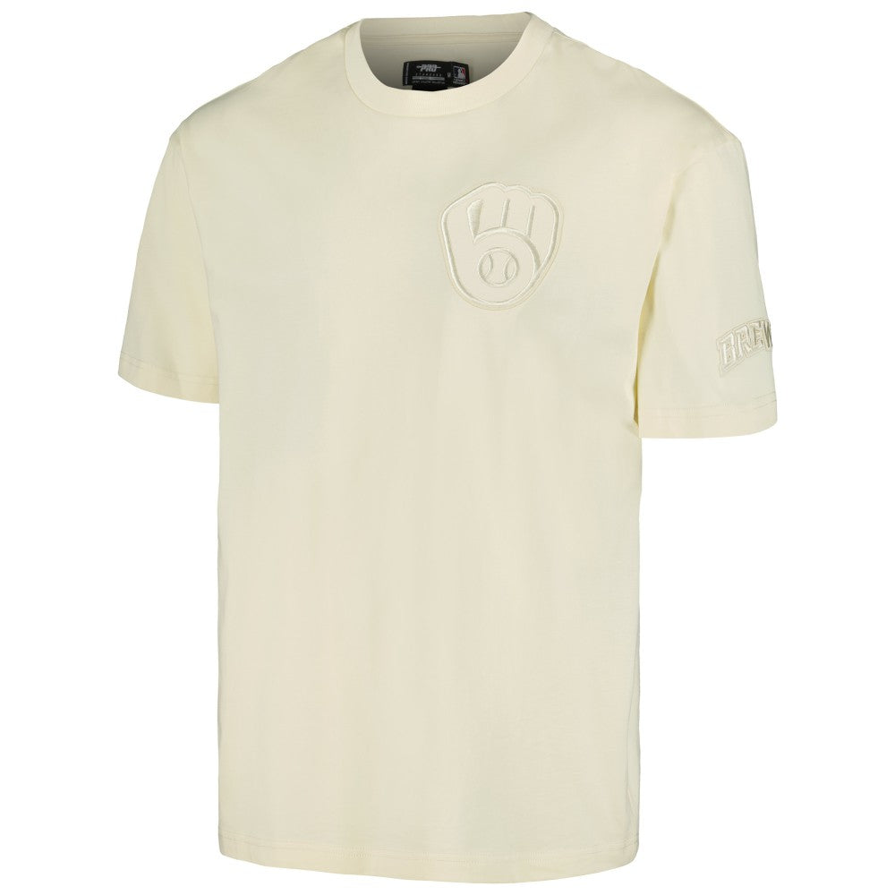 Milwaukee Brewers Pro Standard Oversized Neutral CJ Dropped Shoulders T-Shirt - Cream T-shirts