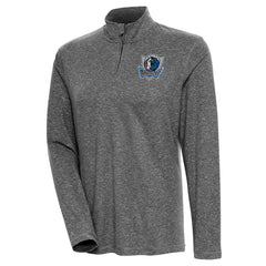 Dallas Mavericks Antigua Women's Confront Quarter-Zip Pullover Top Heather Black