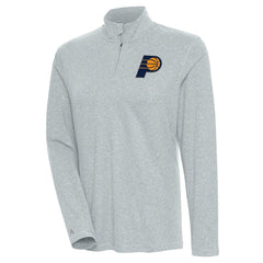 Indiana Pacers Antigua Women's Confront Quarter-Zip Pullover Top Heather Gray