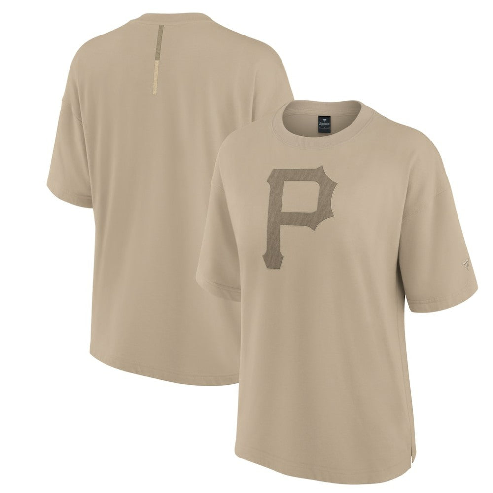 Pittsburgh Pirates Fanatics Women's Oversized Elements T-Shirt - Khaki T-shirts