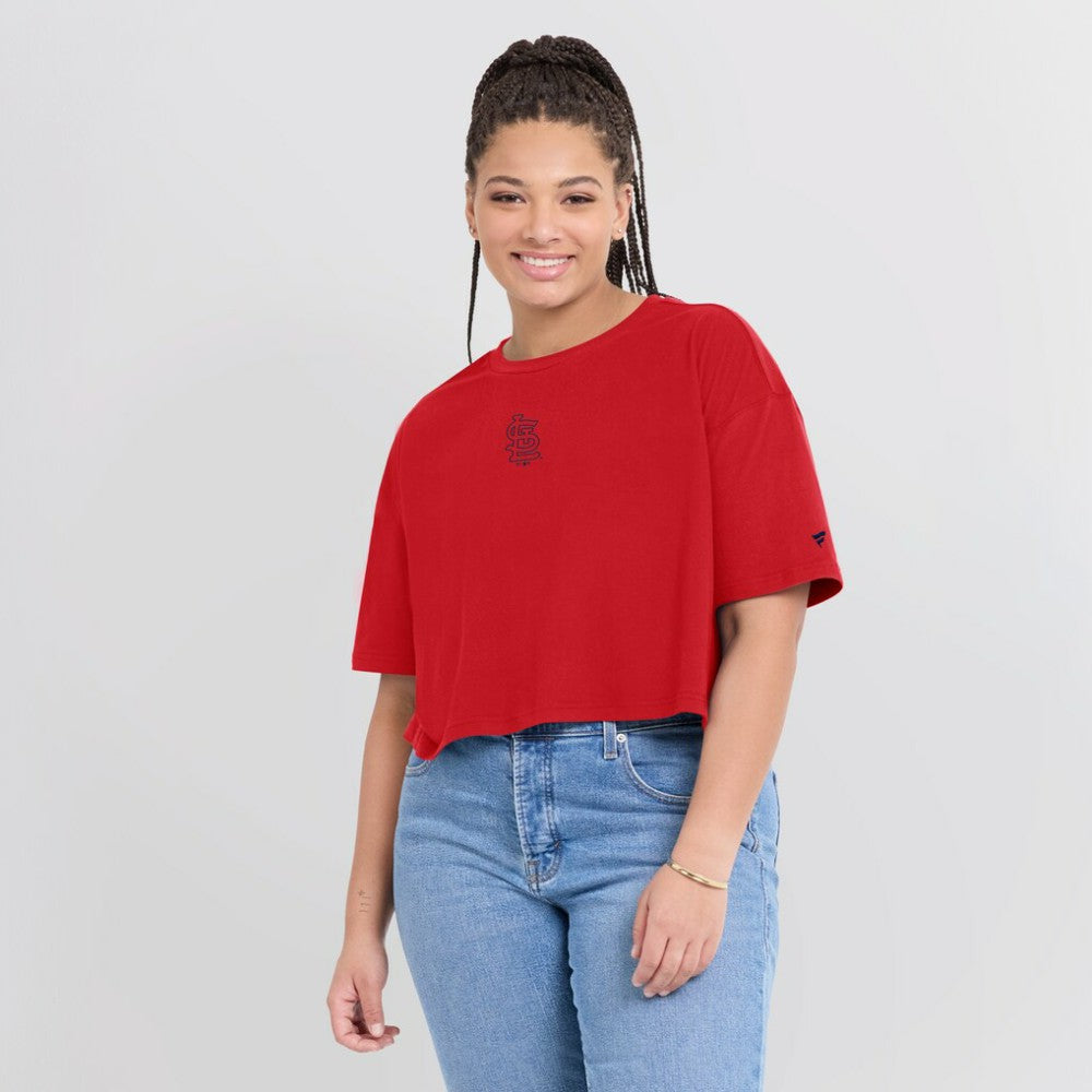 St. Louis Cardinals Fanatics Women's Elements Super Soft Boxy Cropped T-Shirt - Red T-shirts