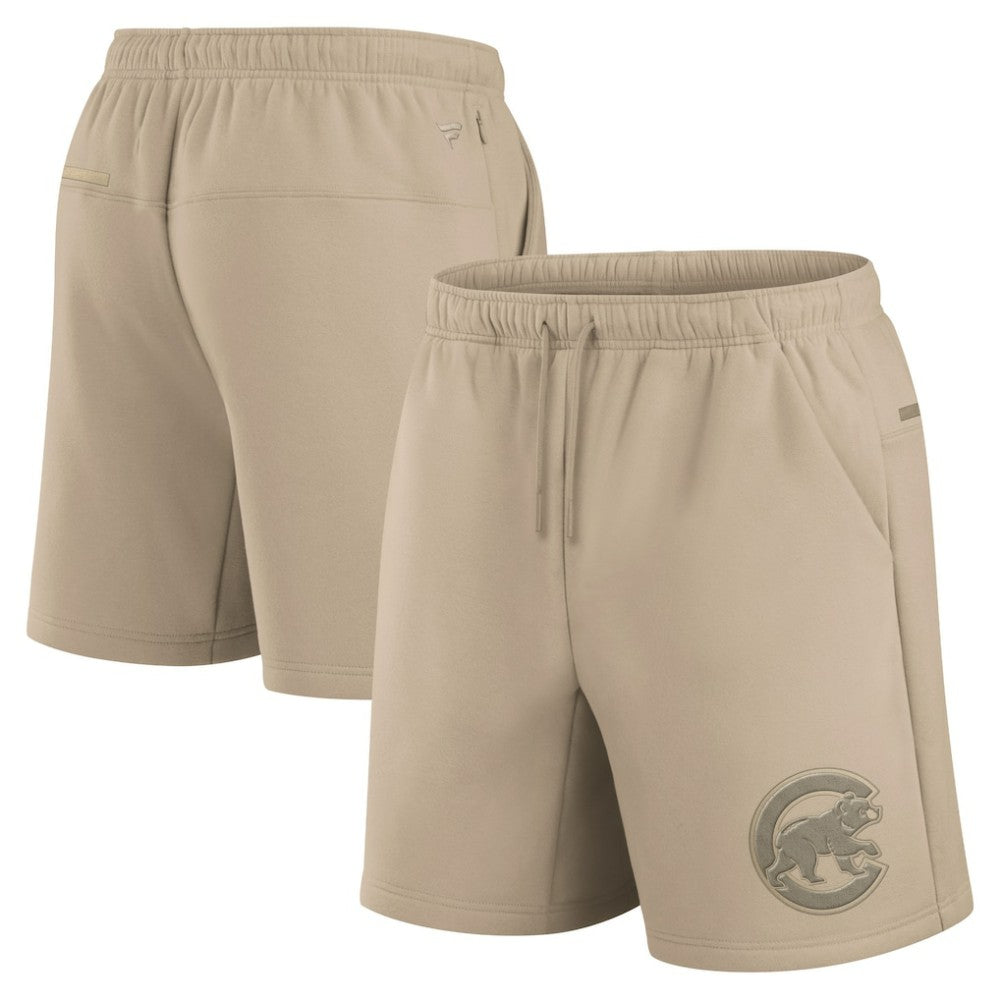 Chicago Cubs Fanatics Unisex Elements Super Soft Fleece Shorts - Khaki Shorts