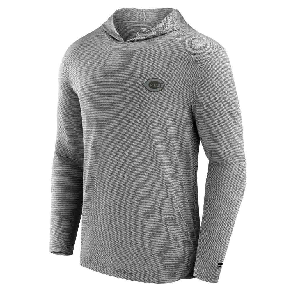 Cincinnati Reds Fanatics Front Office Tech Lightweight Hoodie T-Shirt - Black Hoodies