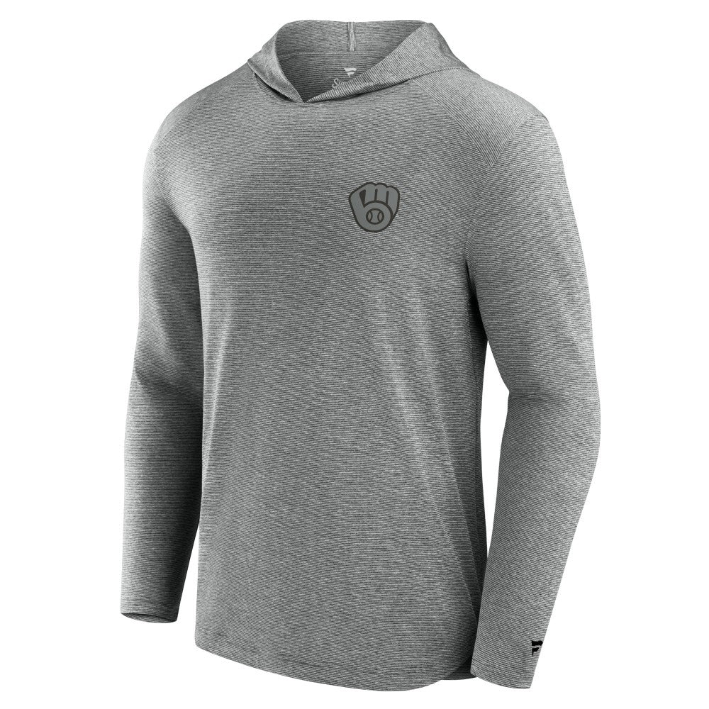 Milwaukee Brewers Fanatics Front Office Tech Lightweight Hoodie T-Shirt - Black Hoodies