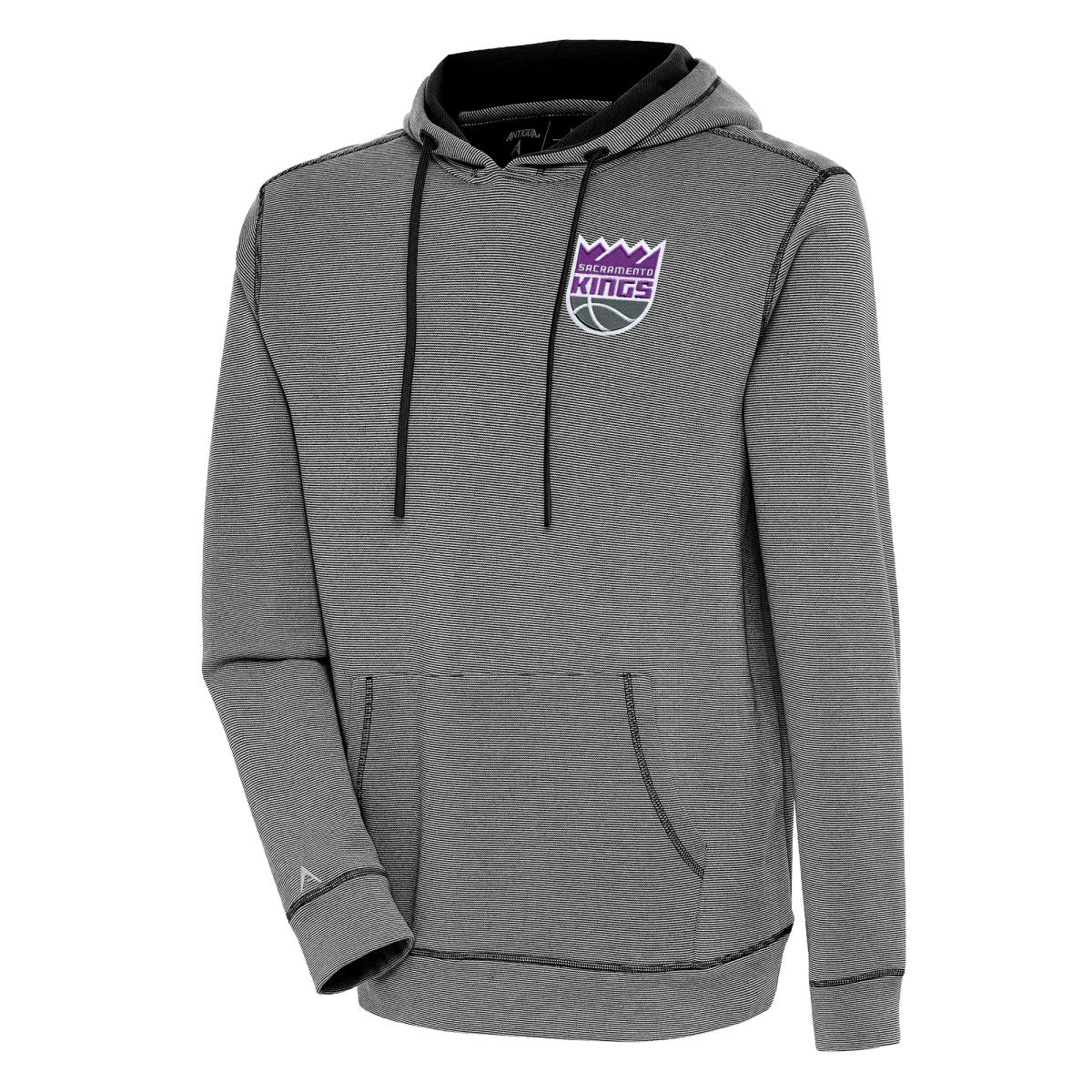 Sacramento Kings Antigua Axe Bunker Tri-Blend Pullover Hoodie Black