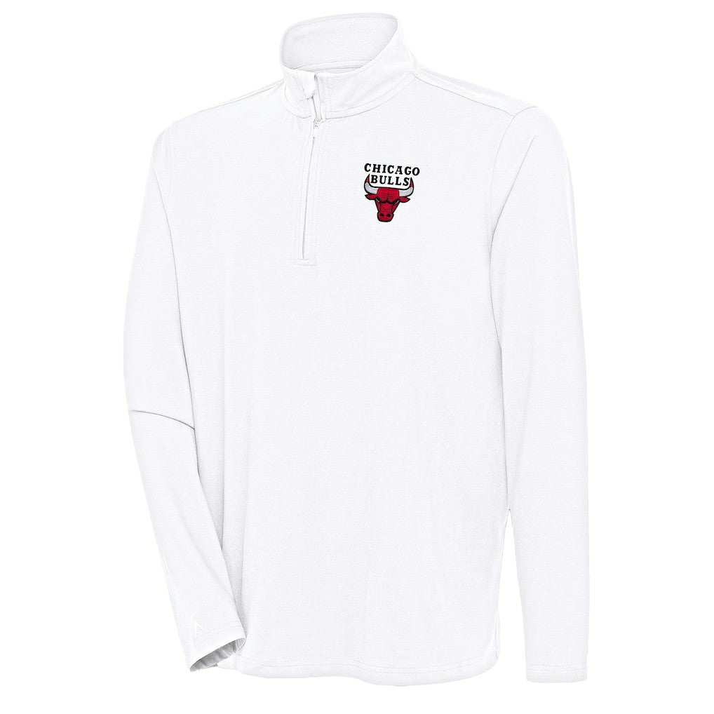 Chicago Bulls Antigua Hunk Quarter-Zip Pullover Top White