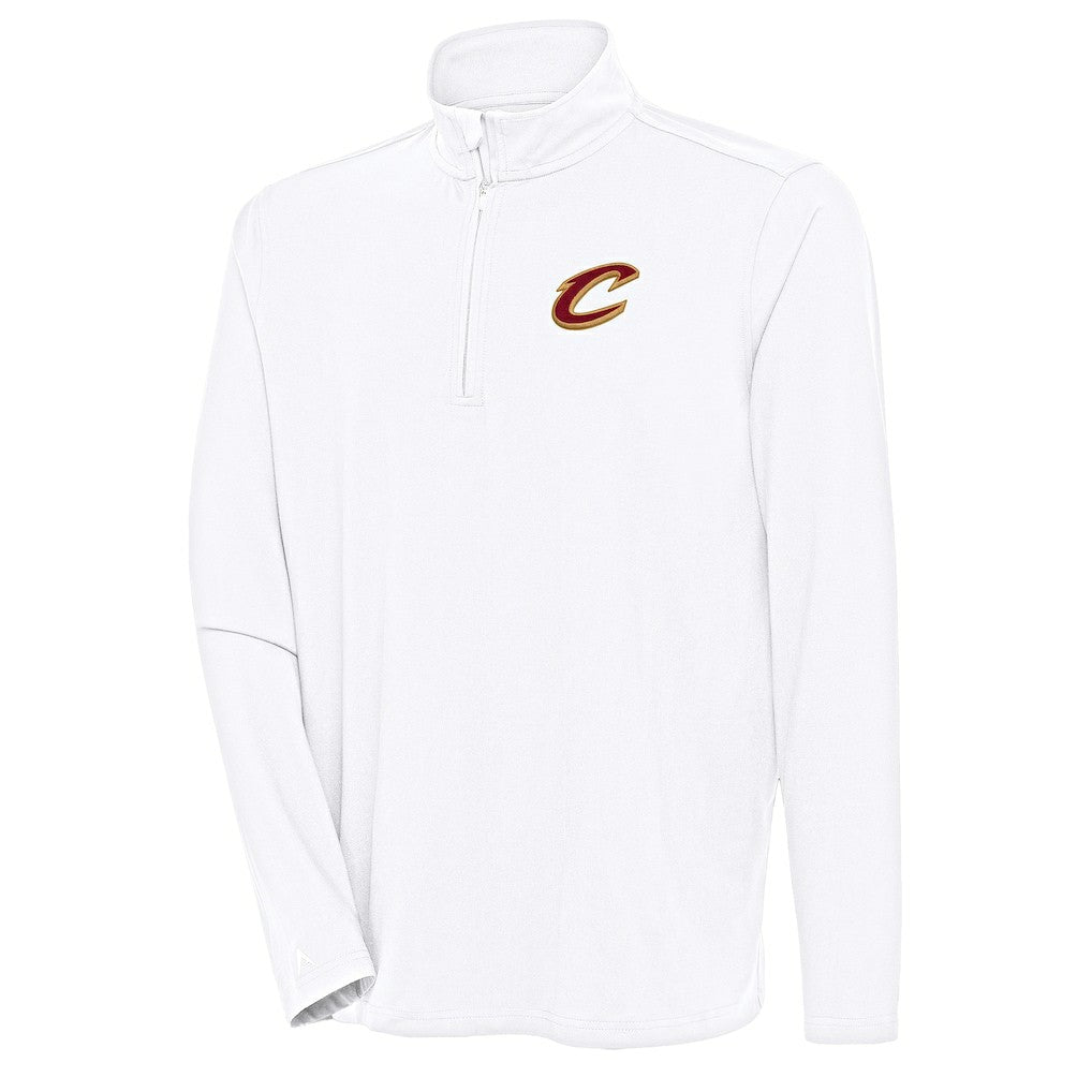Cleveland Cavaliers Antigua Hunk Quarter-Zip Pullover Top White