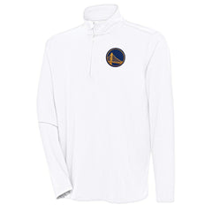 Golden State Warriors Antigua Hunk Quarter-Zip Pullover Top White