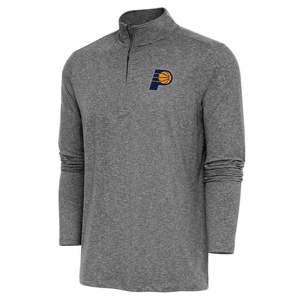 Indiana Pacers Antigua Hunk Quarter-Zip Pullover Top Heather Black