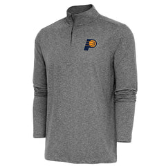 Indiana Pacers Antigua Hunk Quarter-Zip Pullover Top Heather Black