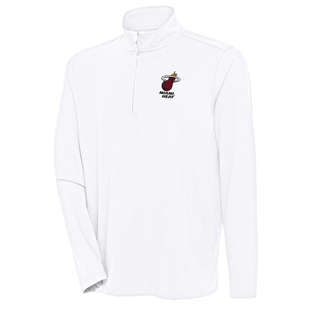Miami Heat Antigua Hunk Quarter-Zip Pullover Top White