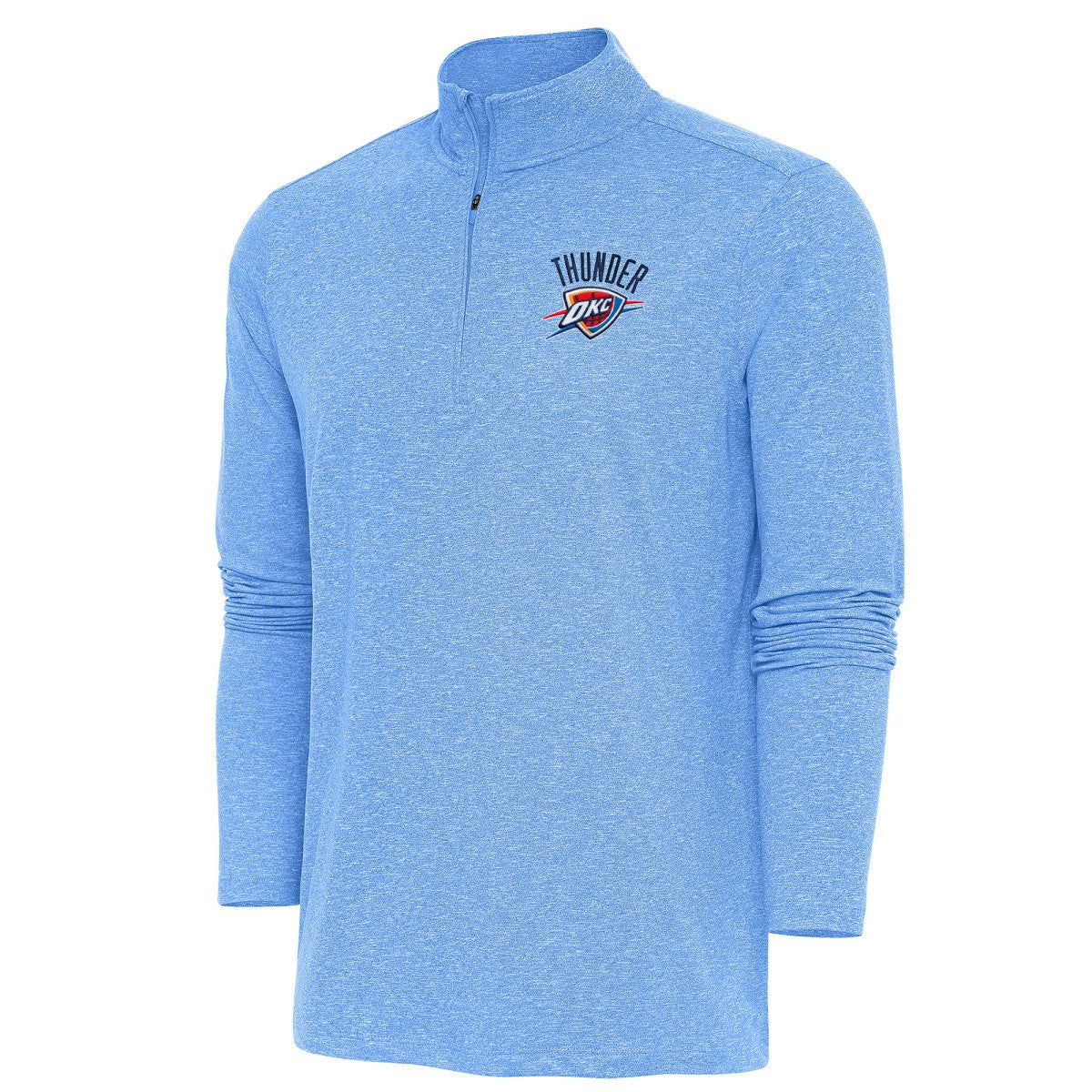 Oklahoma City Thunder Antigua Hunk Quarter-Zip Pullover Top Heather Powder Blue
