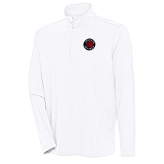Toronto Raptors Antigua Hunk Quarter-Zip Pullover Top White