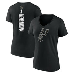 Victor Wembanyama San Antonio Spurs Women's Playmaker Name & Number V-Neck T-Shirt Black