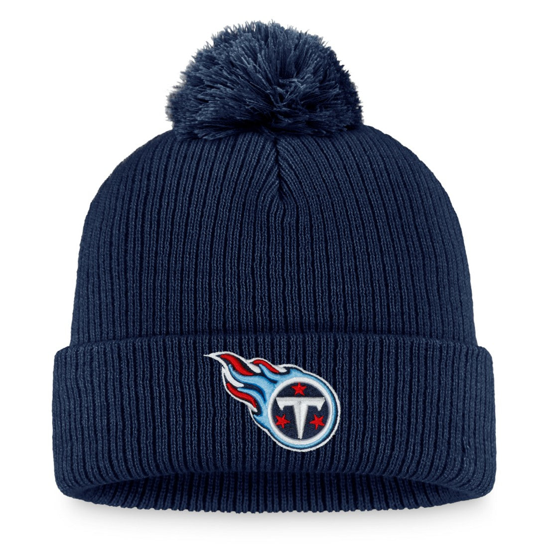 Tennessee Titans Women's Logo Cuffed Knit Hat with Pom Navy