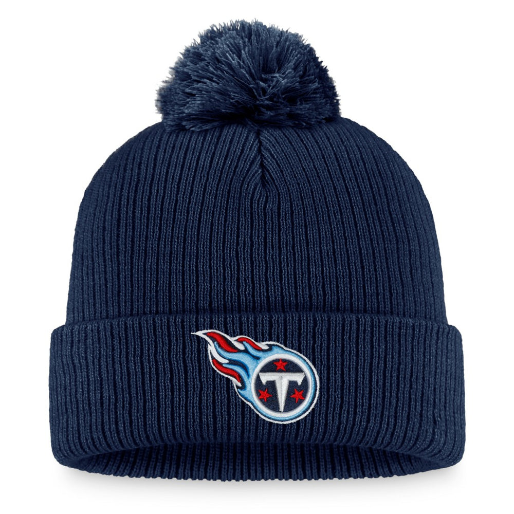 Tennessee Titans Women's Logo Cuffed Knit Hat with Pom Navy