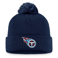 Tennessee Titans Women's Logo Cuffed Knit Hat with Pom Navy