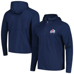 NHL Colorado Avalanche Antigua Spikes Raglan Quarter-Zip Hoodie - Heather Navy