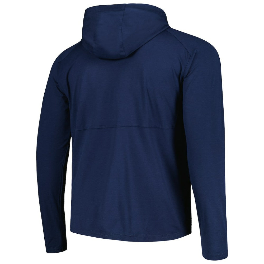 NHL Seattle Kraken Antigua Spikes Raglan Quarter-Zip Hoodie - Heather Navy